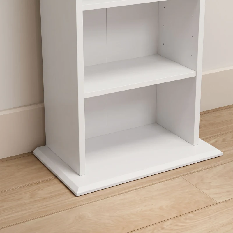 HOMCOM 9-Tier DVD Shelf with 7 Adjustable Shelves, Slim CD Shelf, Holds 252 CDs, 147 DVDs or 189 Blu-rays, White