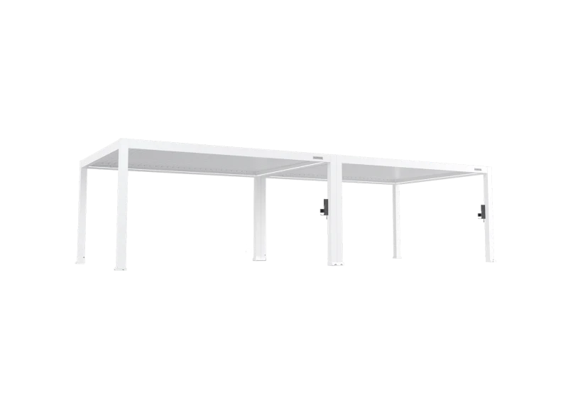 FlexPatio POWER+ PRO Gen 2 Motorized Pergola – 13' x 32' Louvered Aluminum Roof with Motorized Louvers, White, 6063-T5