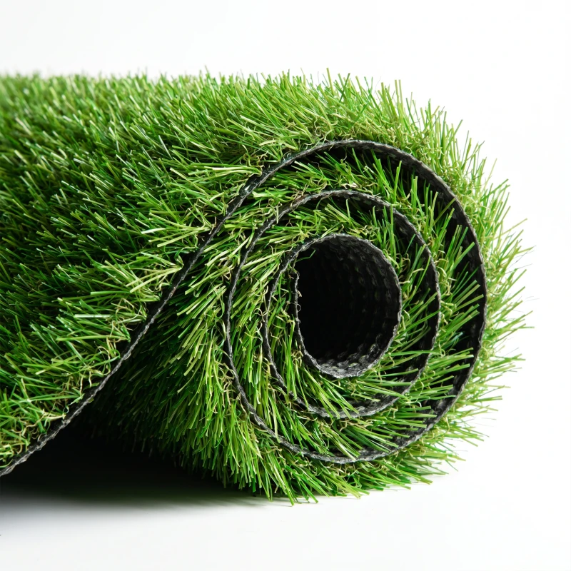 Outsunny Artificial Grass 10' x 3' (30 Square Feet), Fake Grass Turf with UV Protection, Drain Holes for Rain, Green