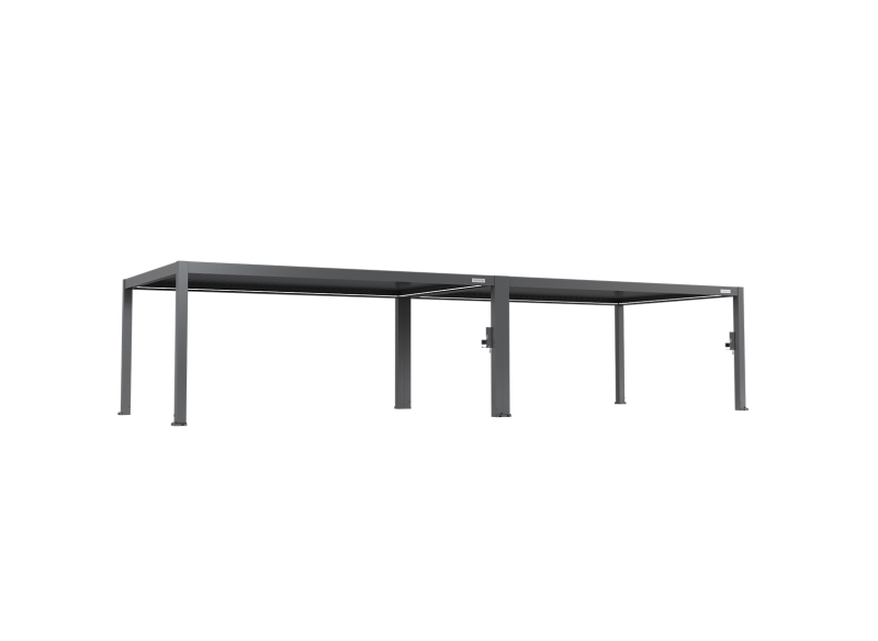 FlexPatio POWER+ PRO Gen 2 Motorized Pergola 13' x 40' (8-Post) Gray 6063-T5 Aluminum, Motorized Louvers, LED & IP68 Outlets with Enhanced Drainage and Modular Expansion