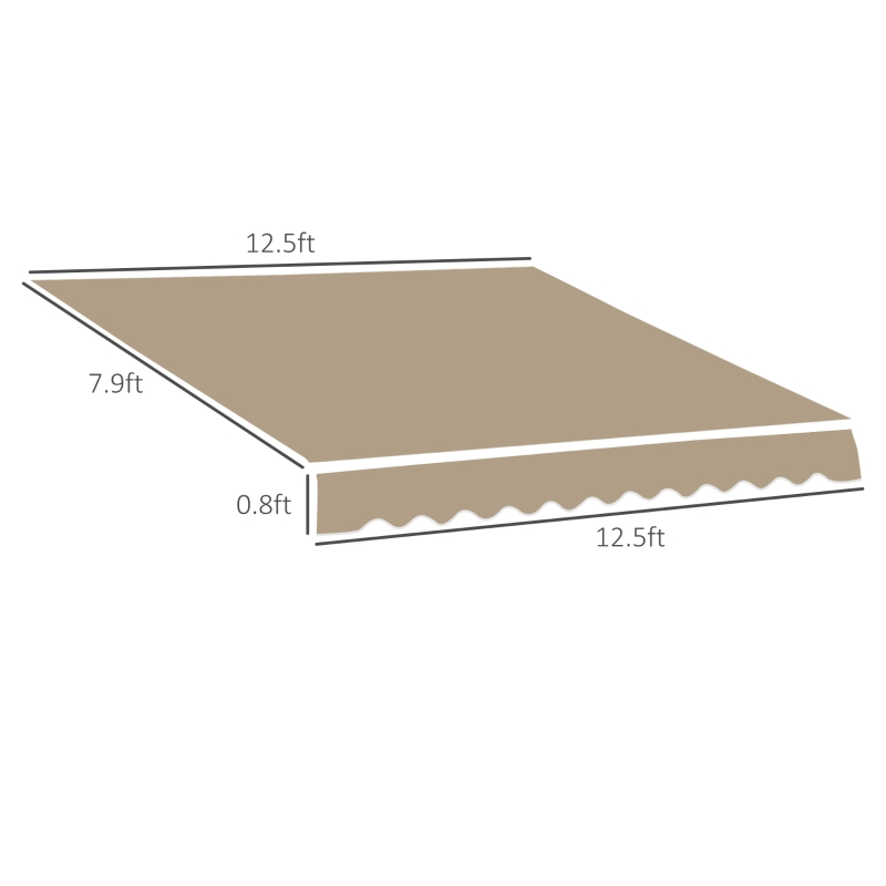 Outsunny Retractable Awning Fabric Replacement for 13' x 8' 840-151, Beige