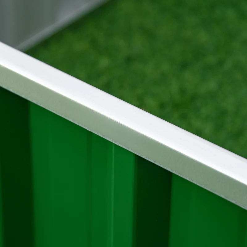 Outsunny 3' x 3' x 1' Raised Garden Bed, Galvanized Metal Planter Box for Vegetables Flowers Herbs, Green