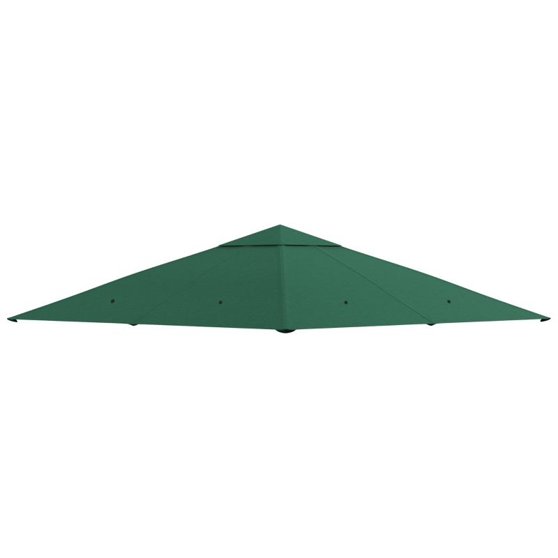 Outsunny 10' x 10' Square Gazebo Canopy Replacement UV Protected Top Cover Sun Shade Green