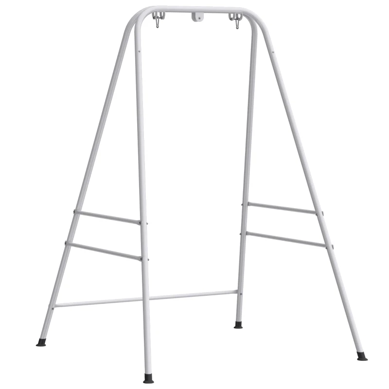 Outsunny Hammock Chair Stand  Indoor and Outdoor Use with Anti-Slip Foot Pads, 2 Carabiners, White