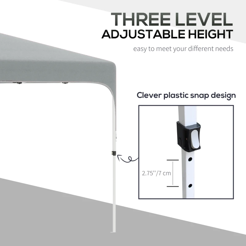 Outsunny 10' x 10' Pop Up Gazebo, Foldable Canopy Tent with Carrying Bag with Wheels, 4 Leg Weight Bags, Mesh Sidewalls and 3-Level Adjustable Height for Garden Patio Party, Grey