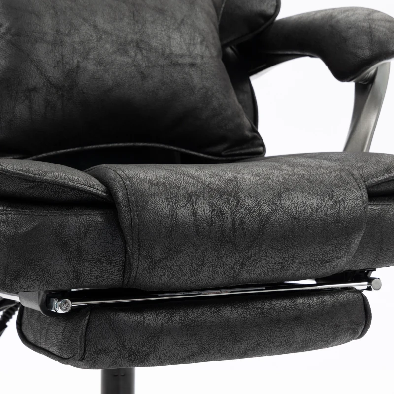 HOMCOM Executive Office Chair, Leathaire Big and Tall Office Chair 400 lbs with Wide Seat, Reclining, Lumbar Support, Black