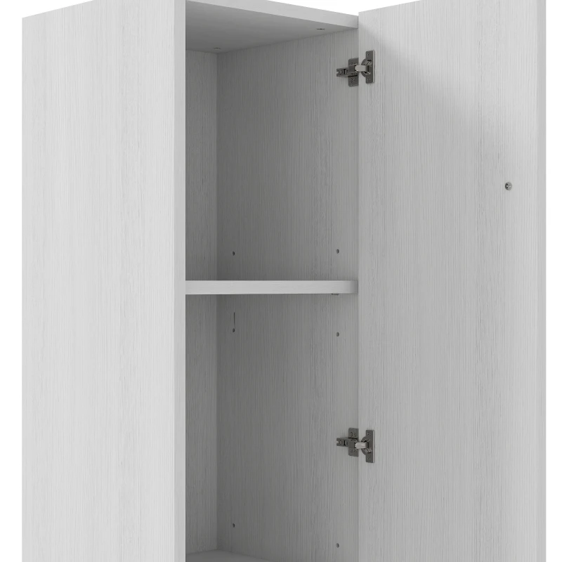 HOMCOM Freestanding Tall Bathroom Storage Cabinet with Adjustable Shelves, Bathroom Organizer, White Wood Grain