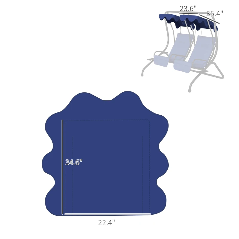 Outsunny 84A-052 Series 2-Seater Swing Canopy Replacement Top Cover, Blue