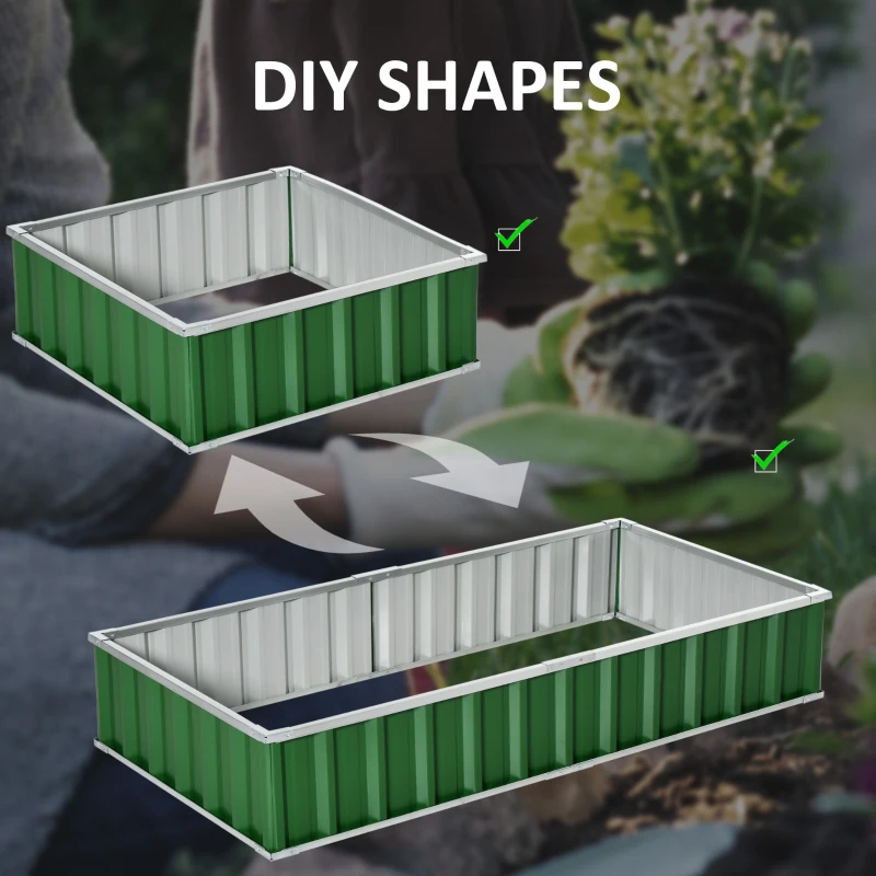 Outsunny 5.7' x 3' x 1' Raised Garden Bed, Galvanized Metal Planter Box for Vegetables Flowers Herbs, Green