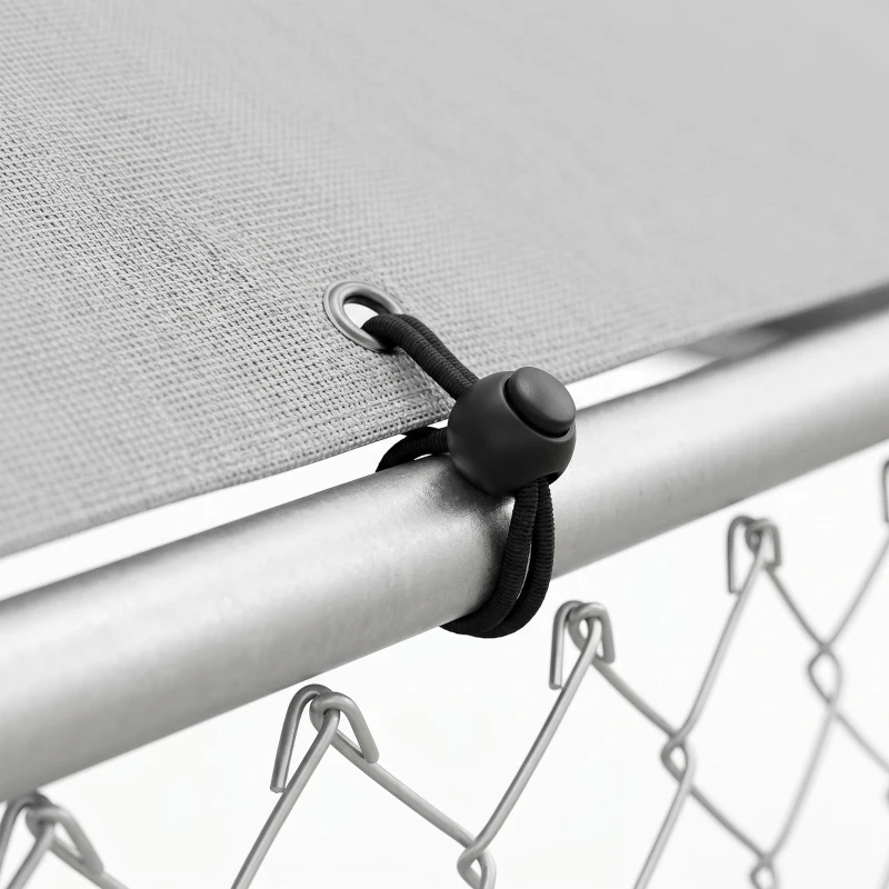 PawHut 6.6' x 6.6' x 6.6' Outdoor Dog Kennel Heavy Duty Galvanized Steel with UV-resistant Roof, Silver
