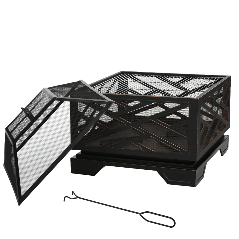 Outsunny 26" Outdoor Fire Pit, Square
