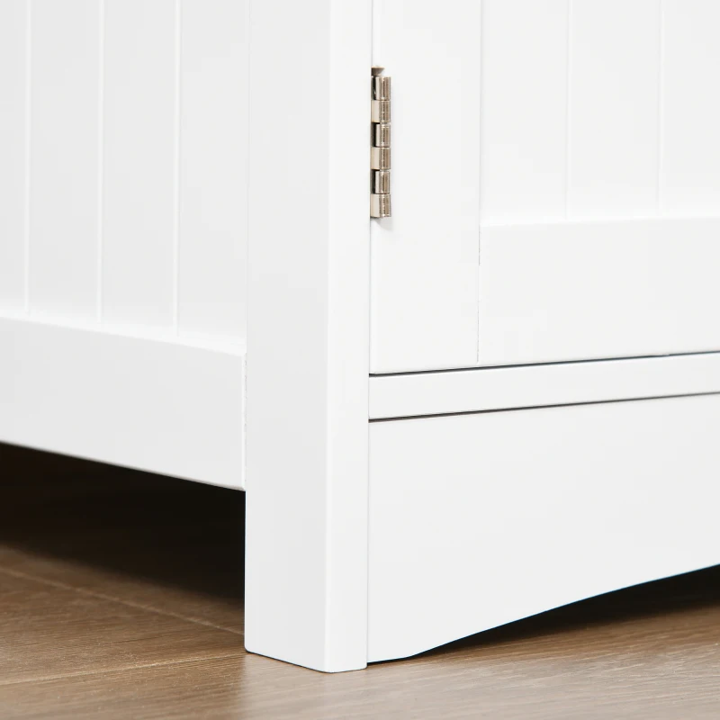 kleankin Bathroom Floor Cabinet, Free Standing Kitchen Cabinet with Shelves, Drawer and Doors, for Living Room, White