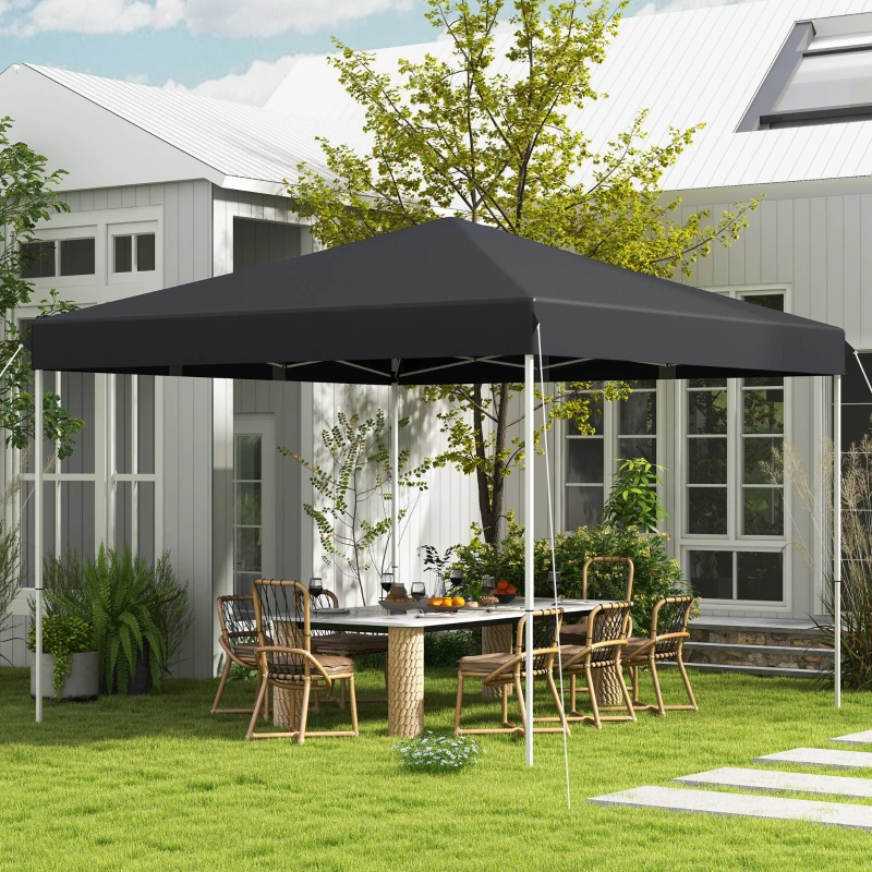 Outsunny 13' x 13' Pop Up Canopy Tent with Height Adjustable, Carry Bag for Outdoor, Garden, Patio, Gray