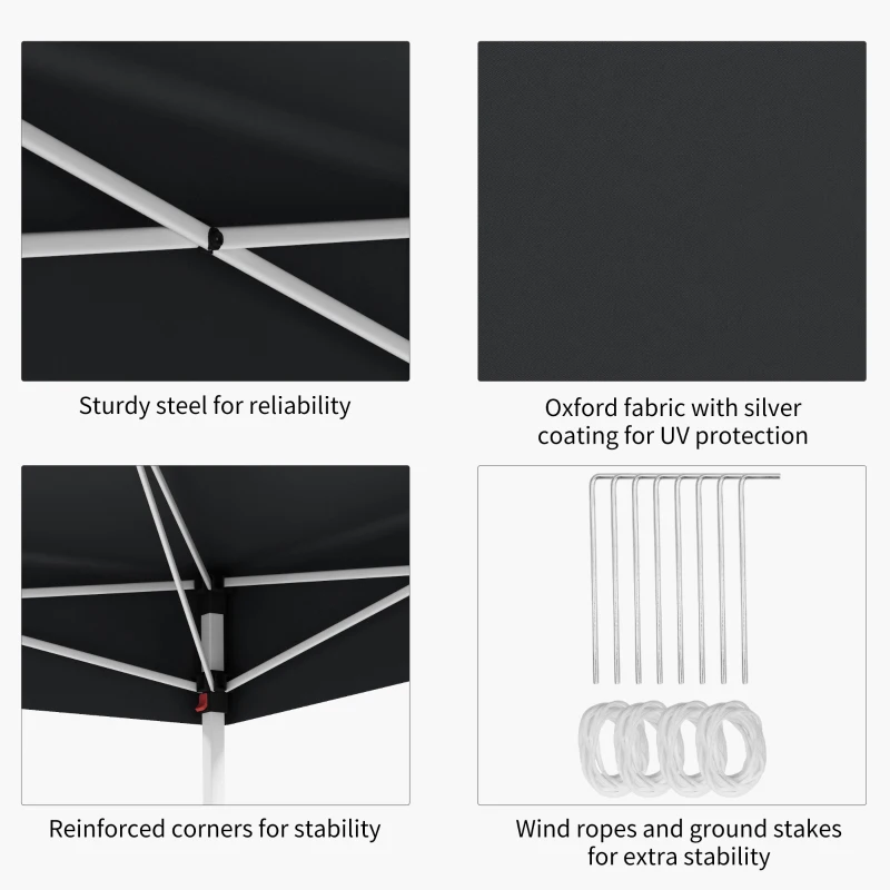 Outsunny 13' x 13' Pop Up Canopy Tent with Height Adjustable, Carry Bag for Outdoor, Garden, Patio, Gray