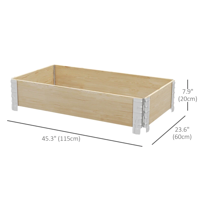 Outsunny Raised Garden Bed, Foldable Wooden Planters for Outdoor Vegetables, Flowers, Herbs, Plants, Easy Assembly
