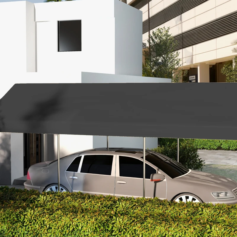 Outsunny 20' x 10' Carport Replacement Canopy for Model 84C-207WT or 84C-386V00WT with Ball Bungee Cords, Gray (Only Cover)