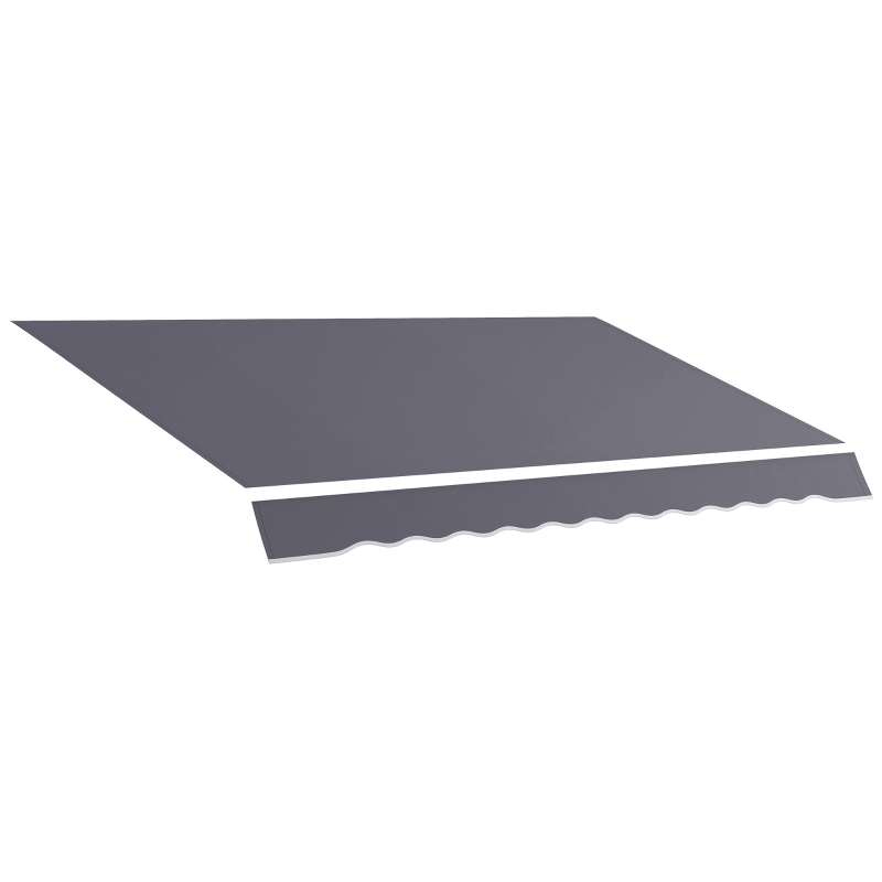 Outsunny 11' x 8' Outdoor Sunshade Canopy Awning Cover, Retractable Awning Fabric Replacement, UV Protection, Grey