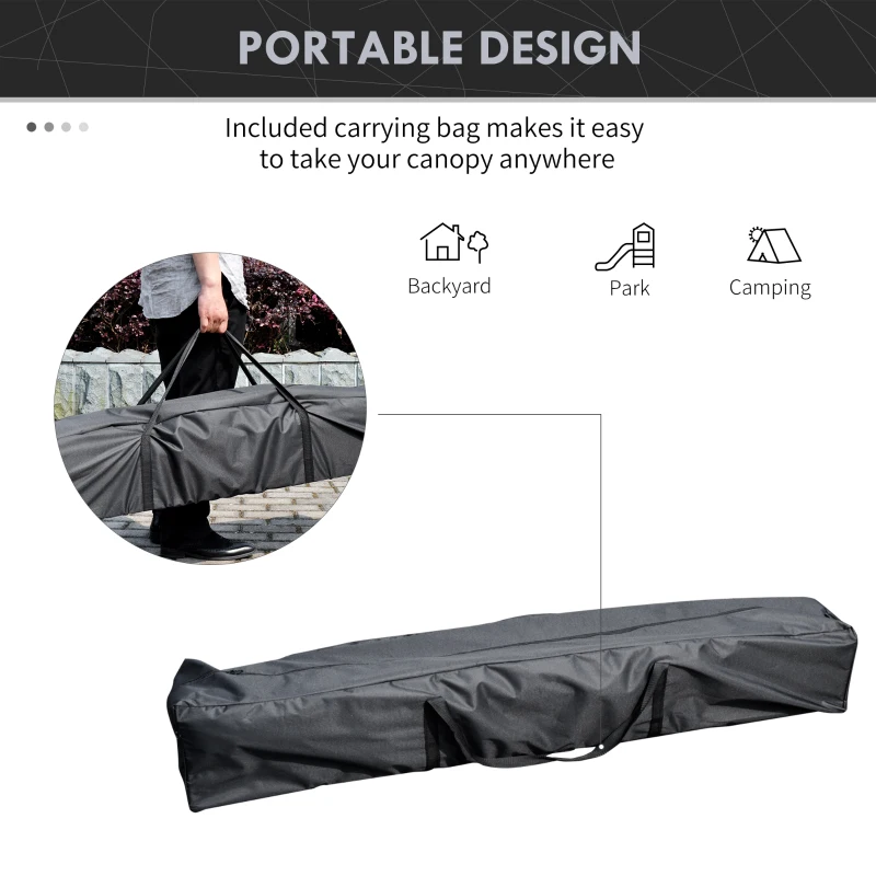 Outsunny 13' x 13' Pop Up Canopy Tent with Height Adjustable, Carry Bag for Outdoor, Garden, Patio, Gray