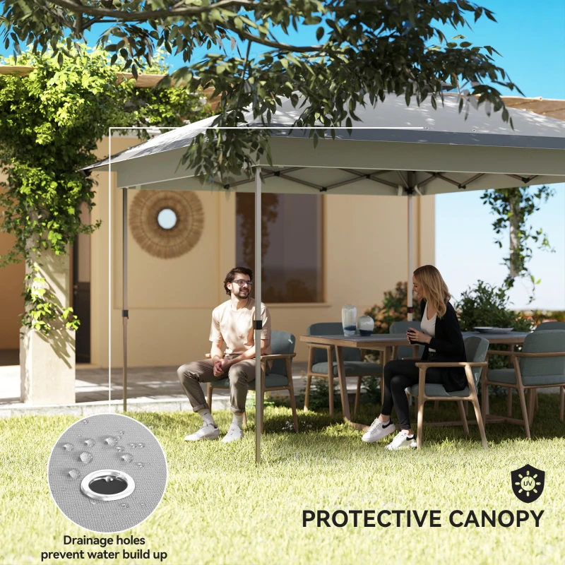 Outsunny 12' x 12' Pop Up Canopy Sun Shade Instant Tent Folding with Mesh Sidewalls, 3-Level Adjustable Height and Storage Bag, Gray