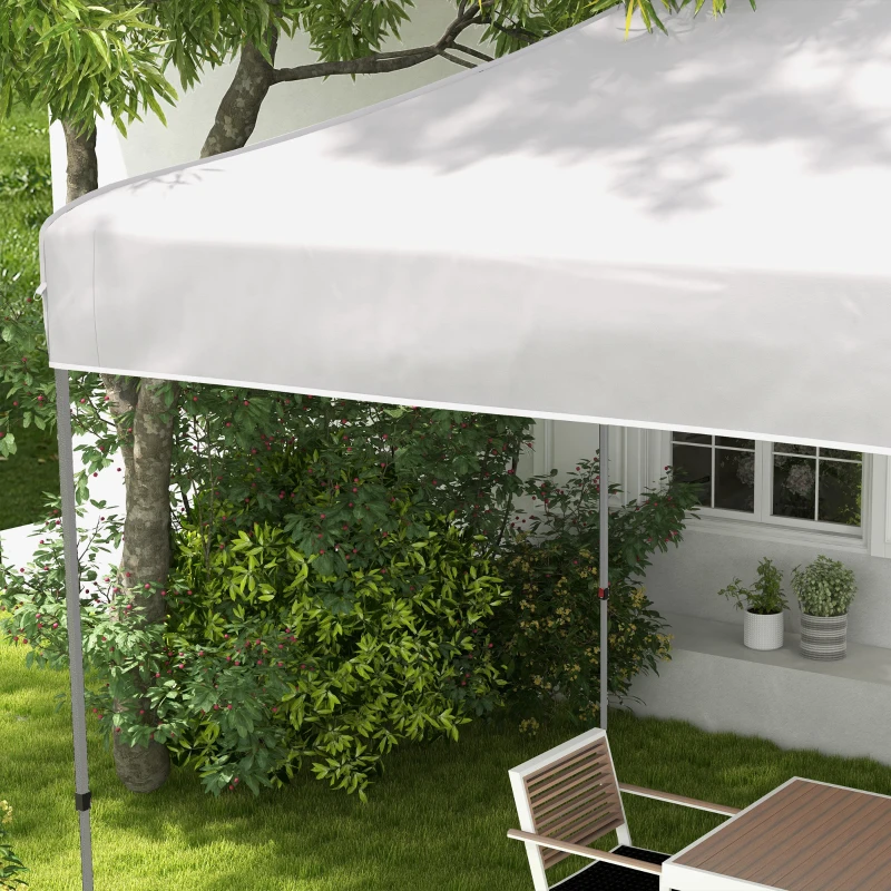 Outsunny 10' x 20' Pop Up Canopy Tent, Outdoor Easy up Tent with 3-Level Adjustable Height, Wheeled Carry Bag, White