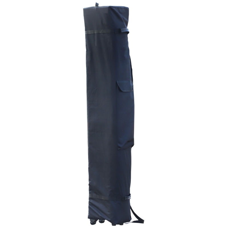Outsunny 10' x 15' Pop Up Canopy Gazebo with 3-Level Adjustable Height, Wheeled Roller Bag, UV Fighting Roof, Grey