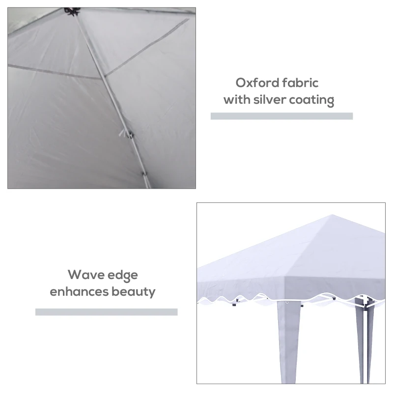 Outsunny 10' x 10' Pop Up Canopy Tent with Sand Bags, Instant Shelter with Adjustable Height and Carry Bag, Garden Outdoor Party Tent, White