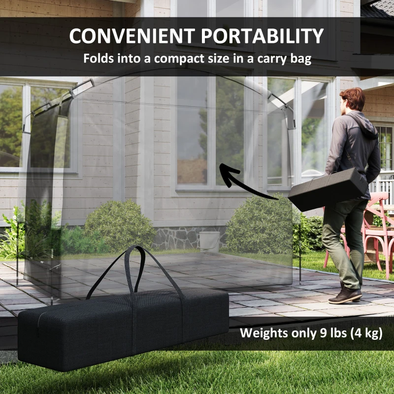 Outsunny Bike Storage Shed Tent, Portable and Waterproof with 210D Oxford Fabric and Carry Bag for 3-4 Bicycles, Black