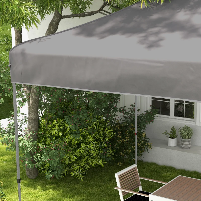 Outsunny 10' x 20' Pop Up Canopy Tent, Outdoor Easy up Tent with 3-Level Adjustable Height, Wheeled Carry Bag, Gray