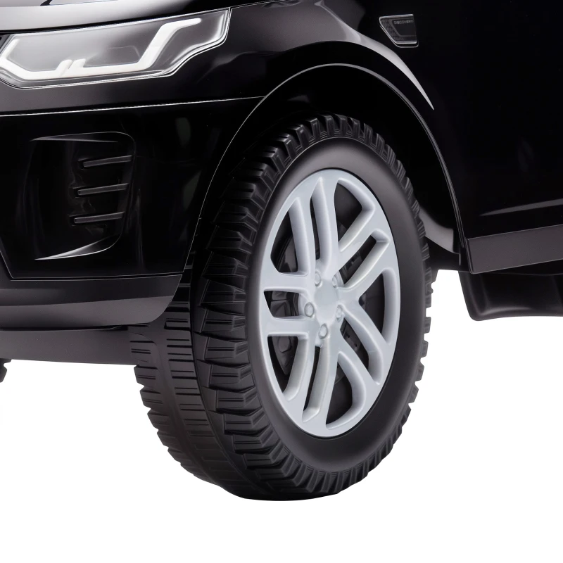 Qaba Licensed Land Rover Ride on Push Car with Anti-Tip Device, Under-Seat Storage, Horn, Engine Sounds for 18-36 M, Black