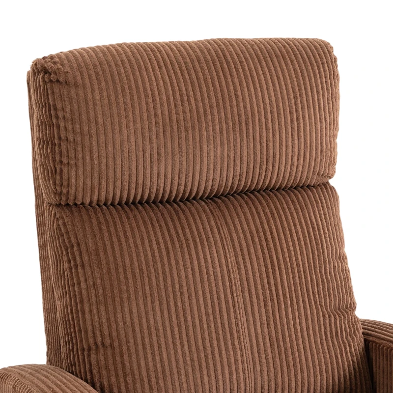 HOMCOM Corduroy Home Theater Seating, Push Back Recliner Chair with Padded Seat for Living Room, Brown