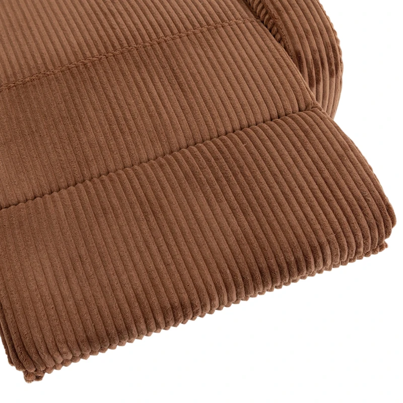 HOMCOM Corduroy Home Theater Seating, Push Back Recliner Chair with Padded Seat for Living Room, Brown