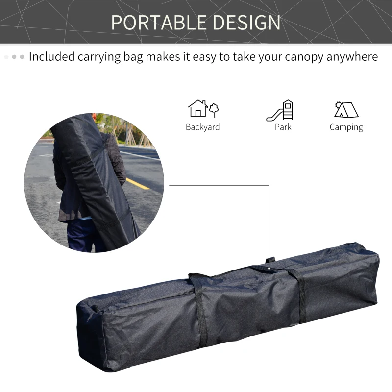 Outsunny Slant Leg Pop Up Canopy Tent with American Flag Roof and Carry Bag, Beach Canopy Instant Sun Shelter, Height Adjustable, (10'x10' Base / 8'x8' Top)