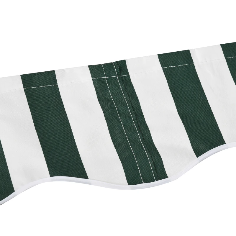 Outsunny 11' x 10' Retractable Awning Fabric Replacement Outdoor Sunshade Canopy Awning Cover, UV Protection, Green and White