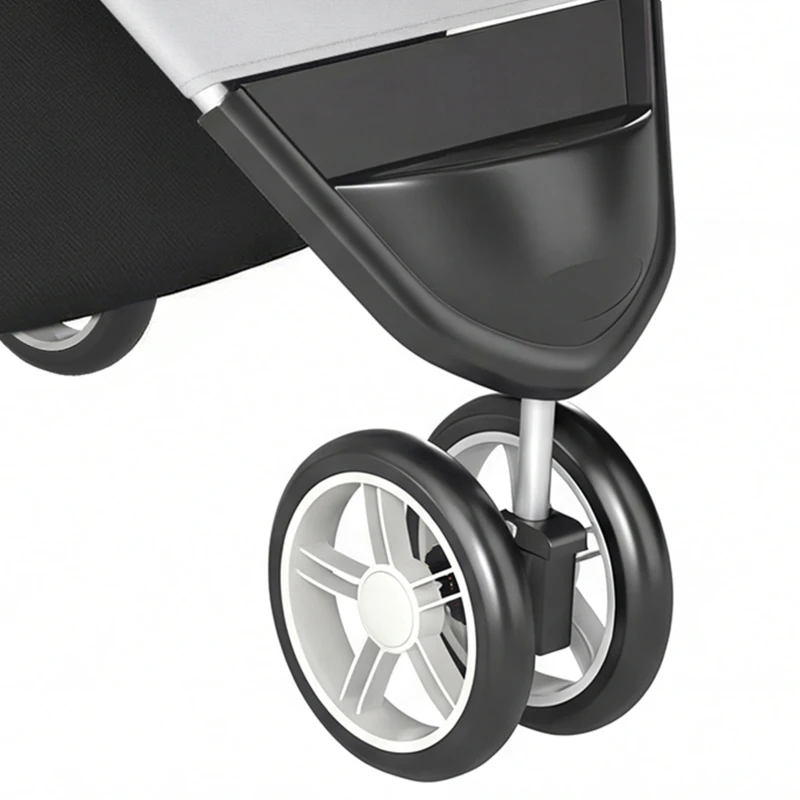 PawHut 3 Wheels Foldable Dog Stroller with Storage Basket, Adjustable Canopy, Cupholder for Miniature and Small Dogs, Grey