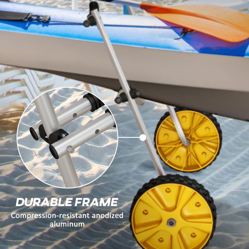 Soozier Alumnium Kayak Cart Dolly, Kayak Wheels with Adjustable Height and Width, for Kayaks, Canoes, Paddleboards