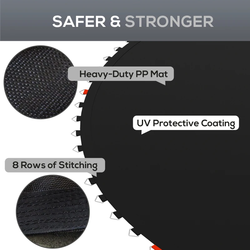 Soozier Trampoline Mat Replacement with Spring Pull Tool and 54 V-Hooks, Fits 10ft Trampoline, Using 5.5" Springs
