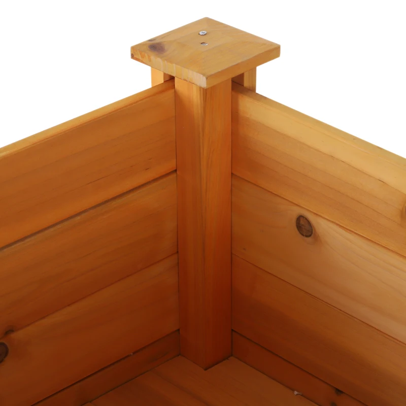 Outsunny 48" x 24" Raised Garden Bed Elevated Wooden Planter Box for Backyard, Patio, Balcony