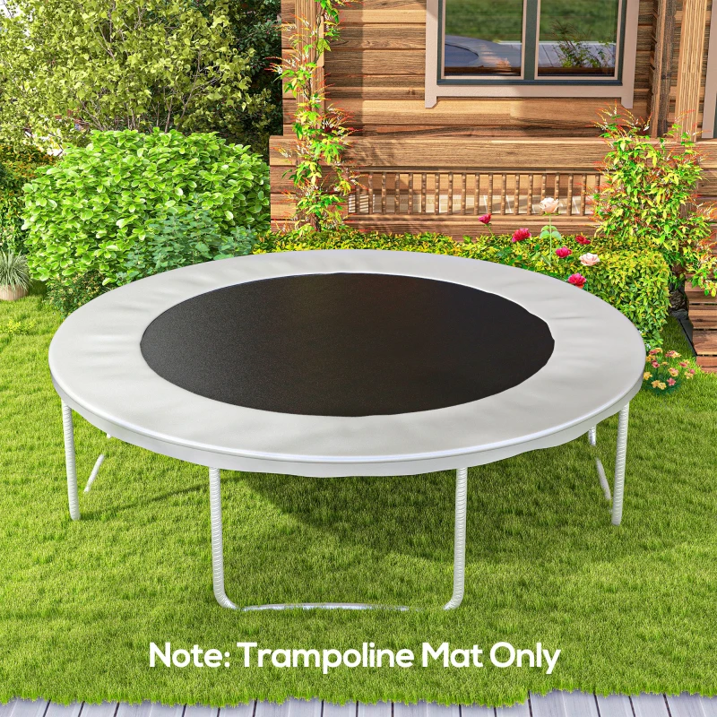 Soozier Trampoline Replacement Mat, Fits 12' Trampoline w/ 72 V-Hooks & 5.5" Springs (Spring & Frame not Included),  Black