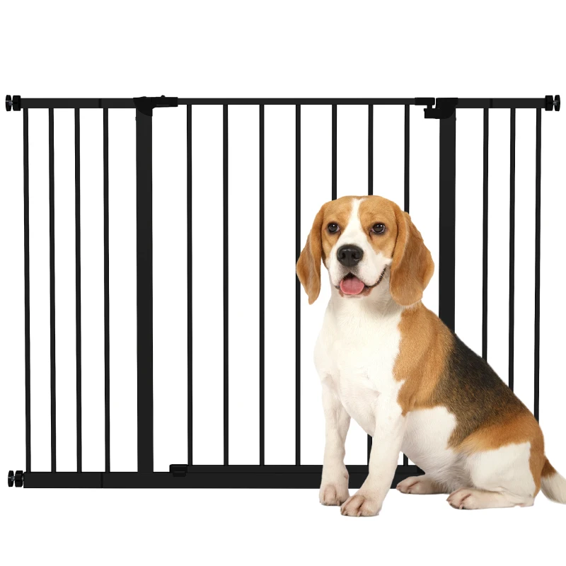 PawHut Pressure Fit Dog Gate Pet Barrier for stairs doorway, 29.9''- 42.1'' Width Black