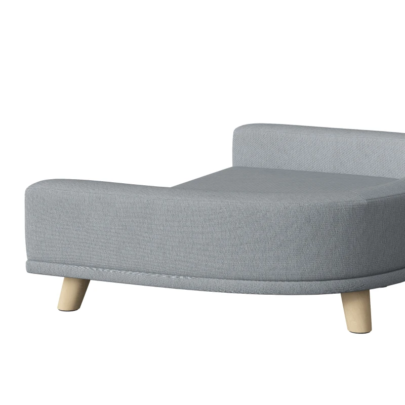PawHut Dog Sofa for Large Dogs with Washable Cover, Anti-slip Foot Pads, Grey