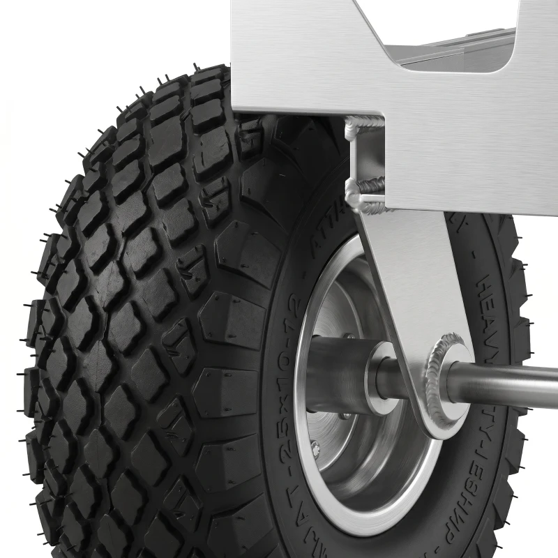 Soozier 4-Wheel/2-Wheel Cargo Cart, 2-in-1 Folding Hand Truck with Aluminum Alloy Frame and Steel Handle, Capacity, Silver Tone