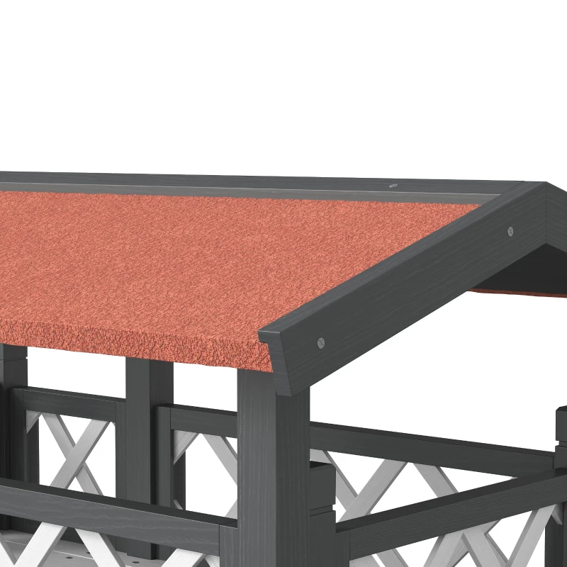 PawHut Wooden 2-Story Shelter for Feral Cats with Asphalt Roof, Stairs, Balcony, 30" x 20" x 29", White