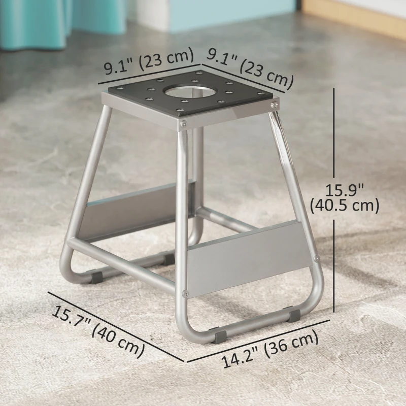 HOMCOM Universal Dirt Bike Stand, 1100 lbs Detachable Anti-Skid Steel Motorcycle Stand with Rubber Platform, Hole, Grey