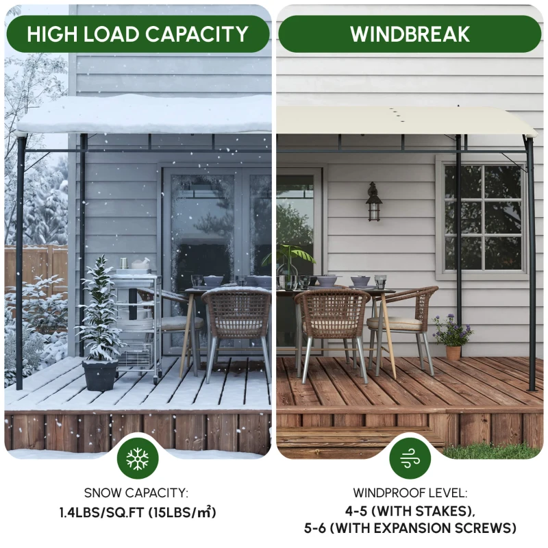 Outsunny 10' x 13' Backyard Pergola with UV30+ Protection Canopy and Steel Frame for Porch, Patio, Deck, Cream White