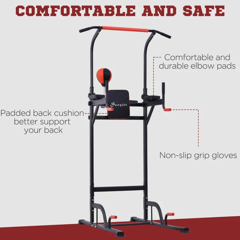 Soozier Workout Tower Pull Up Bar for Home Gym Workout Machine