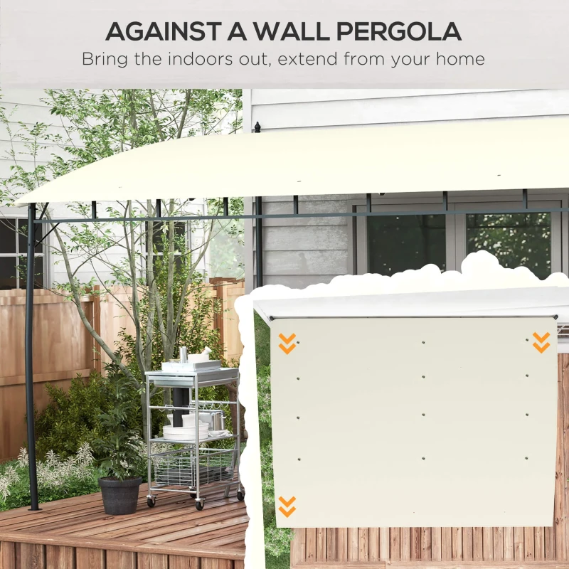 Outsunny 10' x 13' Backyard Pergola with UV30+ Protection Canopy and Steel Frame for Porch, Patio, Deck, Cream White