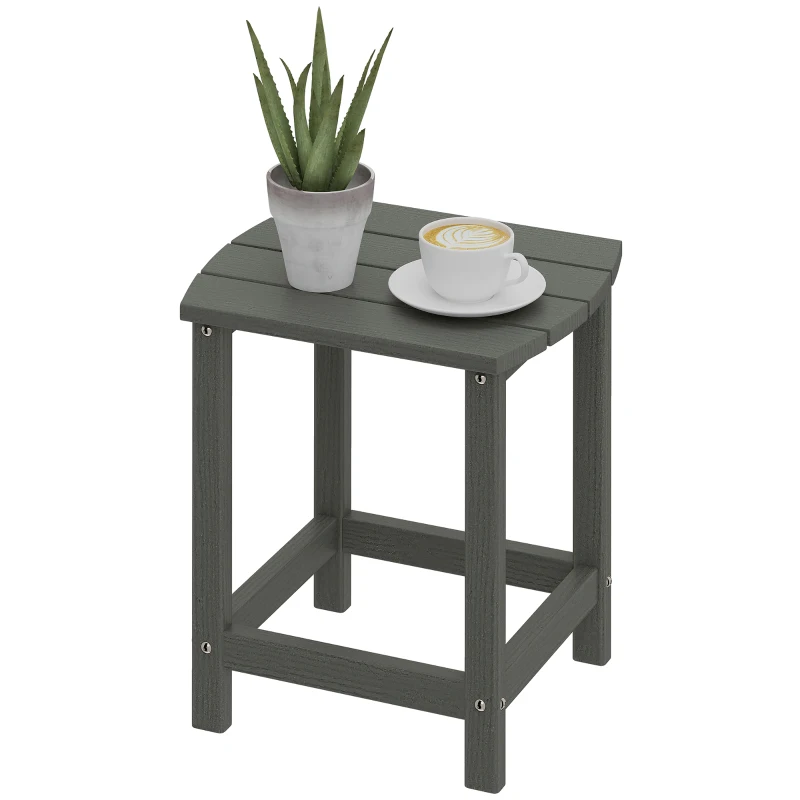 Outsunny Outdoor Side Table, Adirondack Patio End Table for Garden, Pool, Backyard, Lawn, Beach, Indoor and Outdoor, Grey