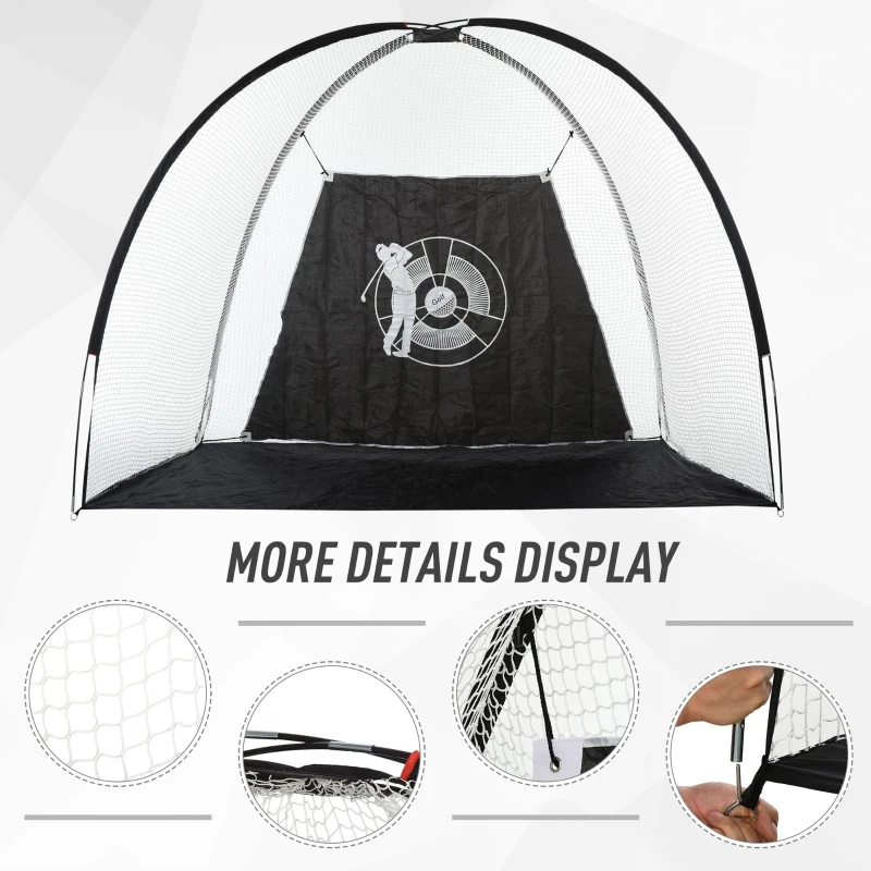 Soozier Golf Hitting Net with Chipping Target, Golf Aid Training Practice Net with Carry Bag for Indoor and Outdoor Golf Sports