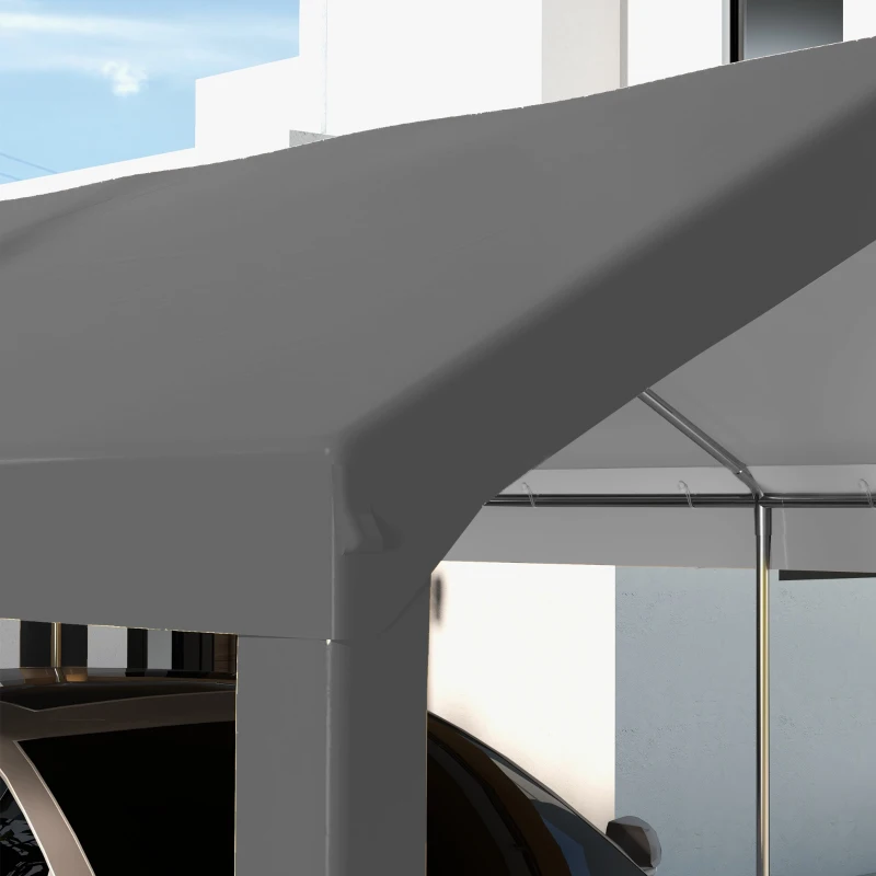 Outsunny 10 x 20ft Carport Roof, UV Resistant Canopy Replacement, Fits 84C-378V00 and 84C-206 Series, Dark Gray