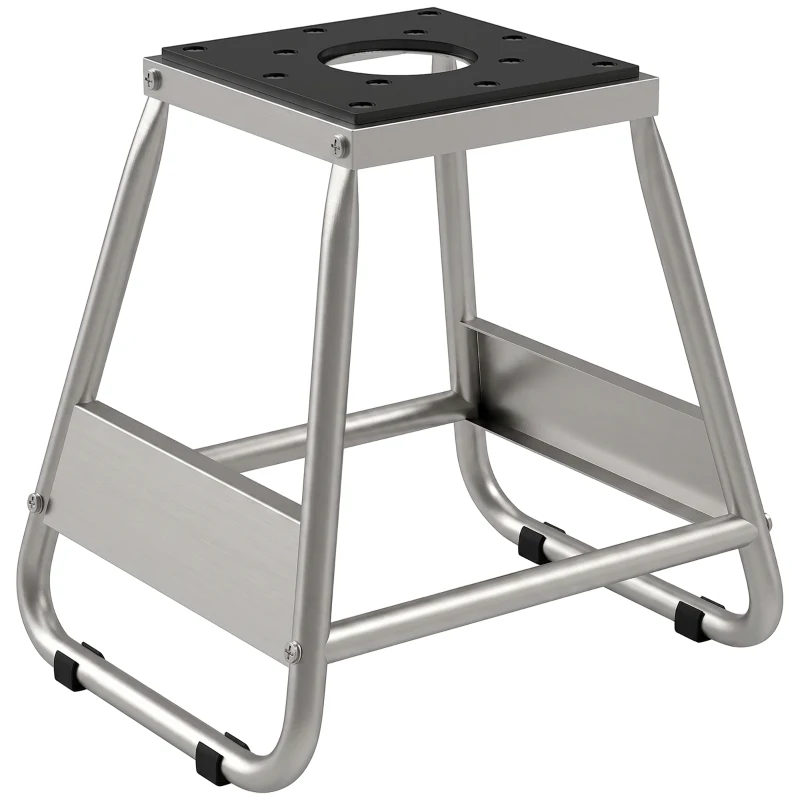HOMCOM Universal Dirt Bike Stand, 1100 lbs Detachable Anti-Skid Steel Motorcycle Stand with Rubber Platform, Hole, Grey